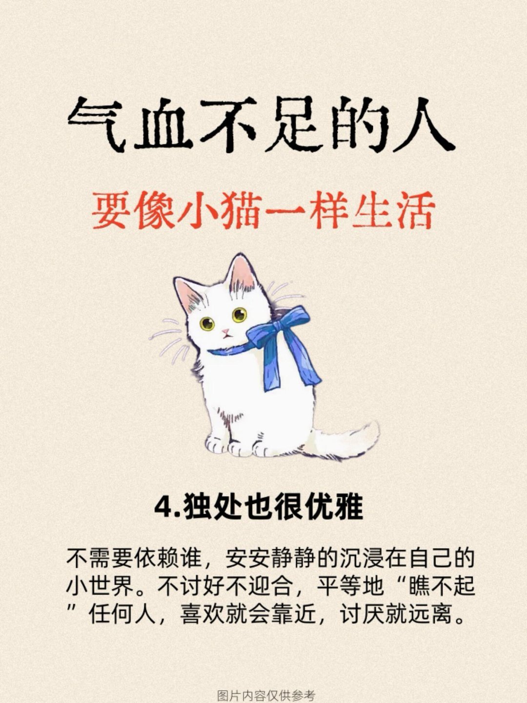 气血不足的人，或许可以从小猫的日常生活中学习