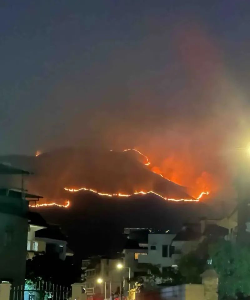 香港元朗山火得到控制，众志成城，共克时艰